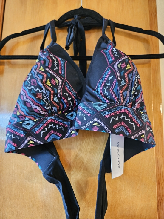 Other - Women's Black Multicolor Halter Bikini Top